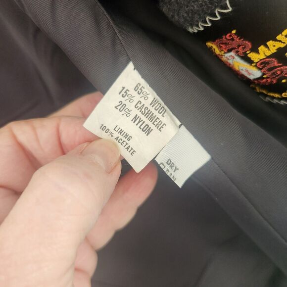 Maitland Of England-VTG-Wool/Cashmere-Charcoal Gray OverCoat-L-Old Money-Flawed - Picture 12 of 13